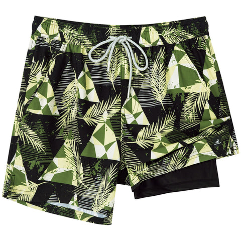 2 in 1 Stretch Gym Shorts Avocado