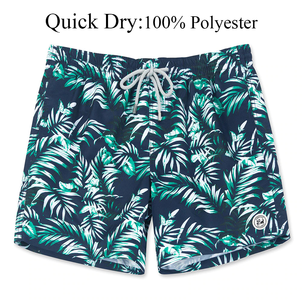 Quick drying green floral Swim Trunks ASTREZO
