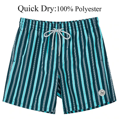 Quick-drying striped Swim Trunks