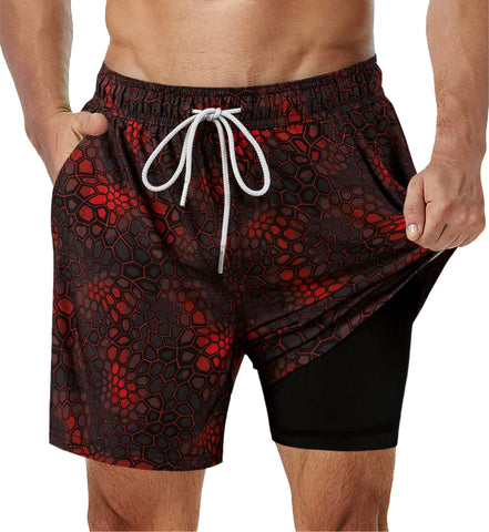 2 in 1 Stretch Gym Shorts Rock