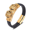 Gold Lion Genuine Leather Bracelet