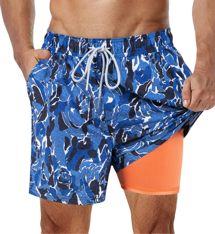 2 in 1 Stretch Gym Shorts Bluewater